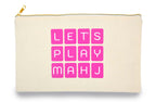 "Let's Play Mahj" Canvas Tile Bag (Hot Pink)