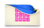 "Let's Play Mahj" Canvas Tile Bag (Hot Pink)