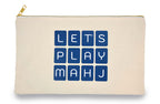 "Let's Play Mahj" Canvas Tile Bag (Navy)